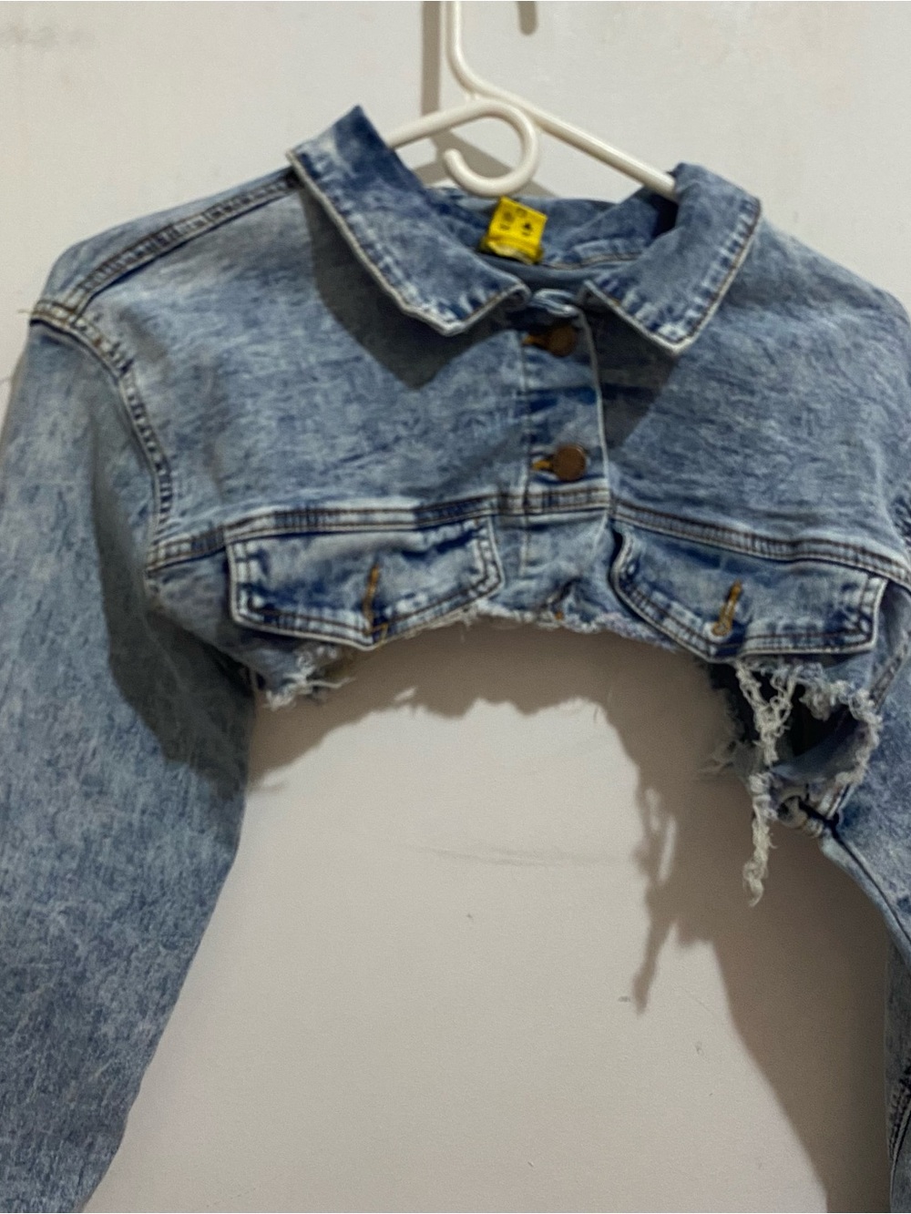 Daisy Light Blue Acid Wash Denim Jacket